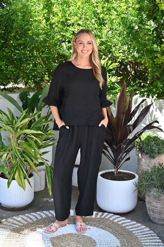 Linen Pants Black