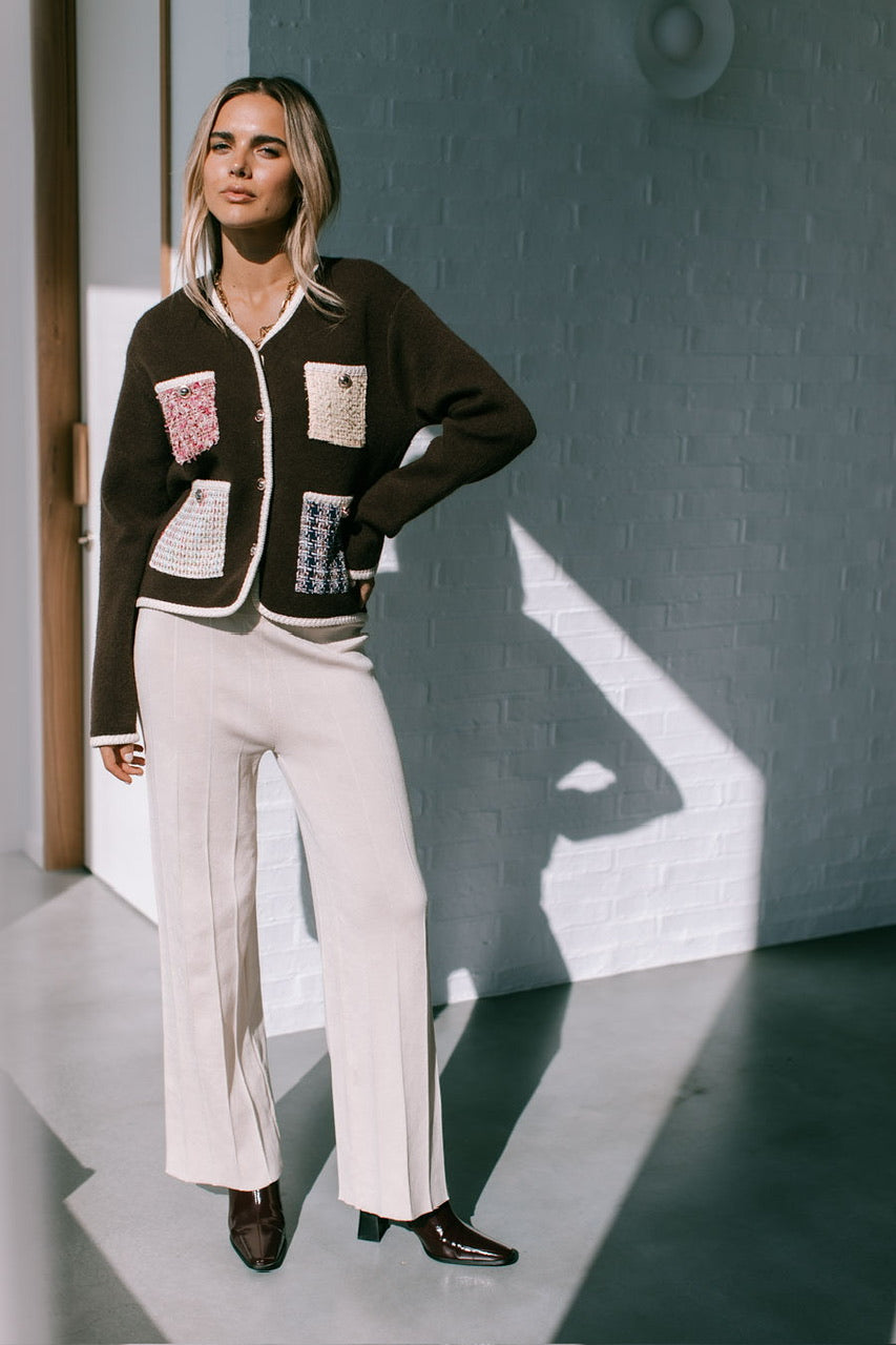 Woodbury Boucle Cardigan - Chocolate