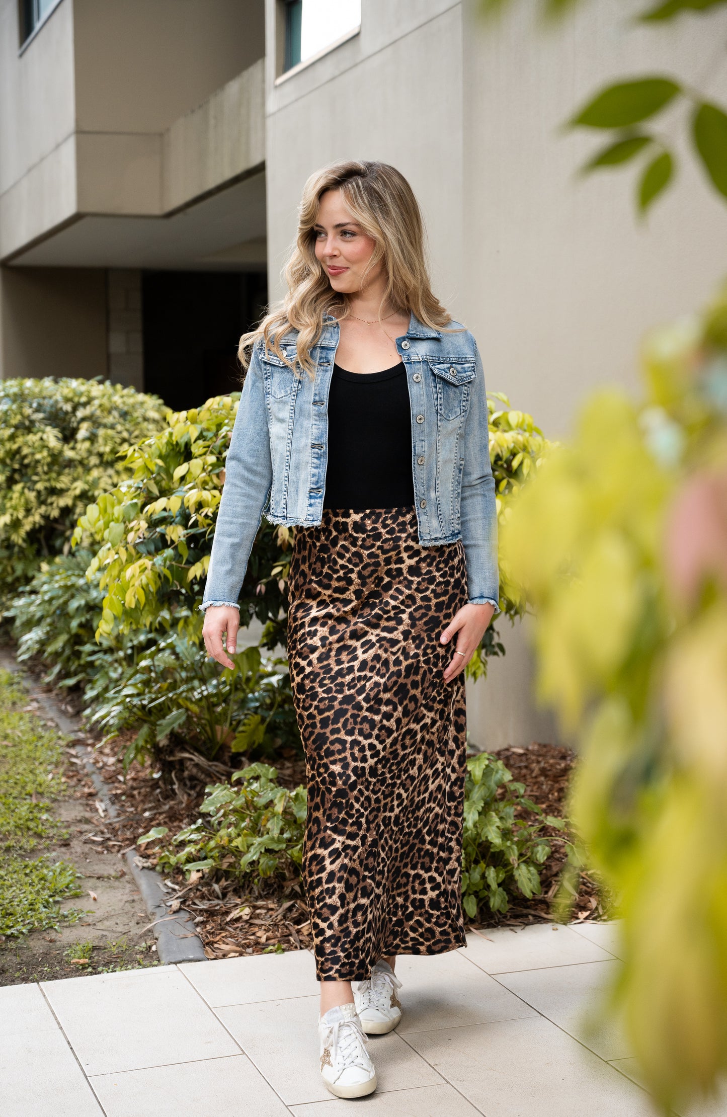 Satin Leopard Skirt