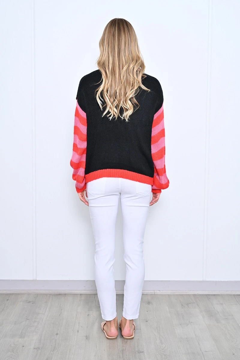 Flower Knit Black