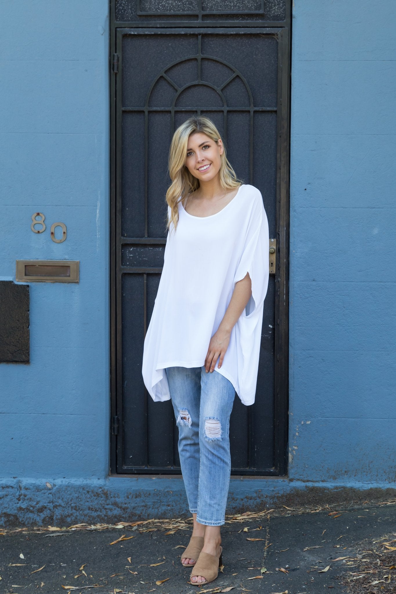 Boho Drape Top White