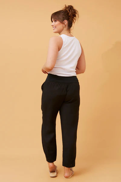 Bottega Moda Linen Pants Black