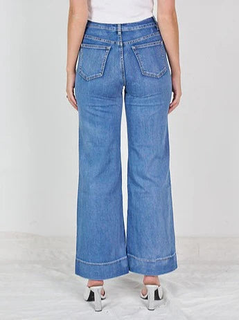 Wakee High Rise Wide Leg Denim Jean - Blue
