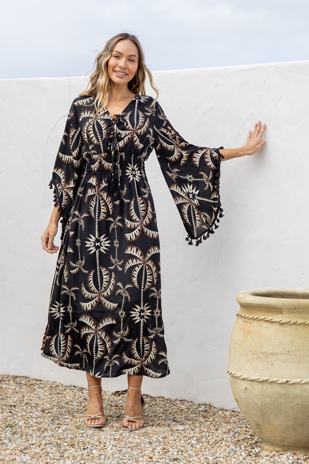 Belle Maxi Dress - Palm Print