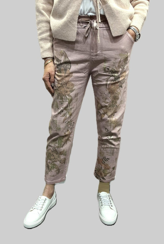 Sophia Floral Pants - Dusty Pink