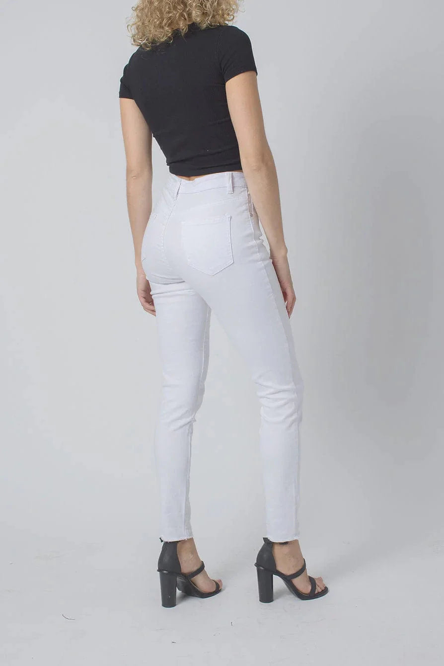 Wakee White Skinny High Rise Jeans
