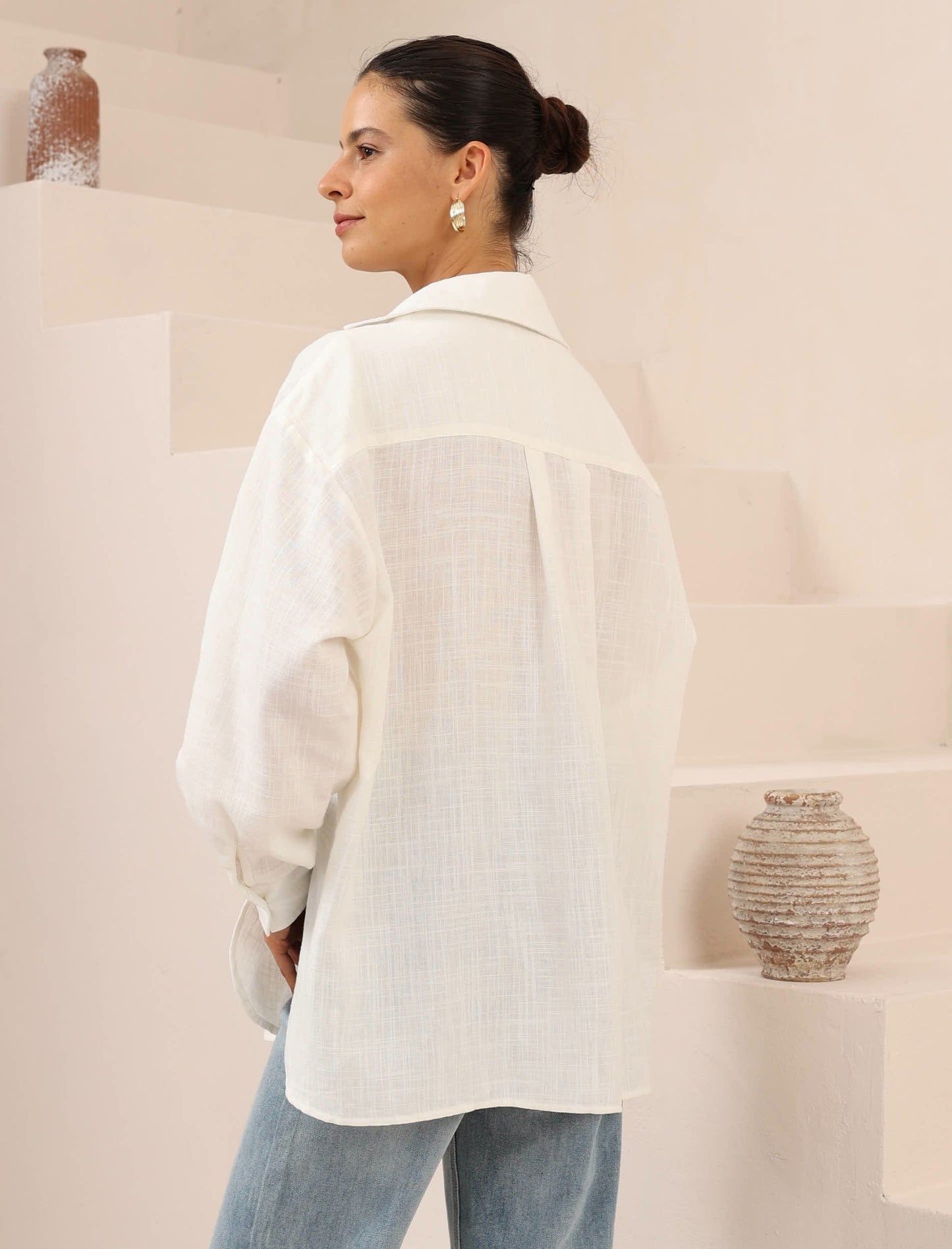 Iris Maxi Shirt & Pants Set - White