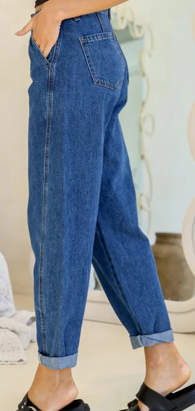 Country Denim Barrel Jeans - Blue