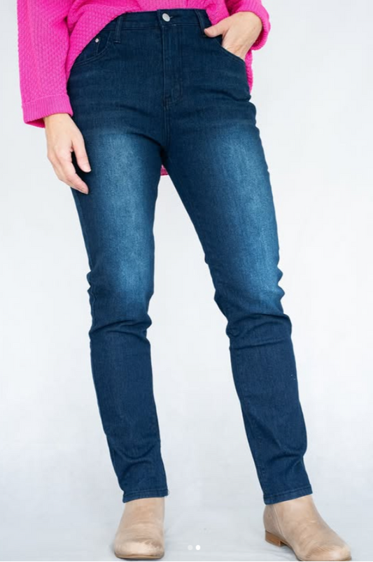 Dark Denim Straight Leg Jeans
