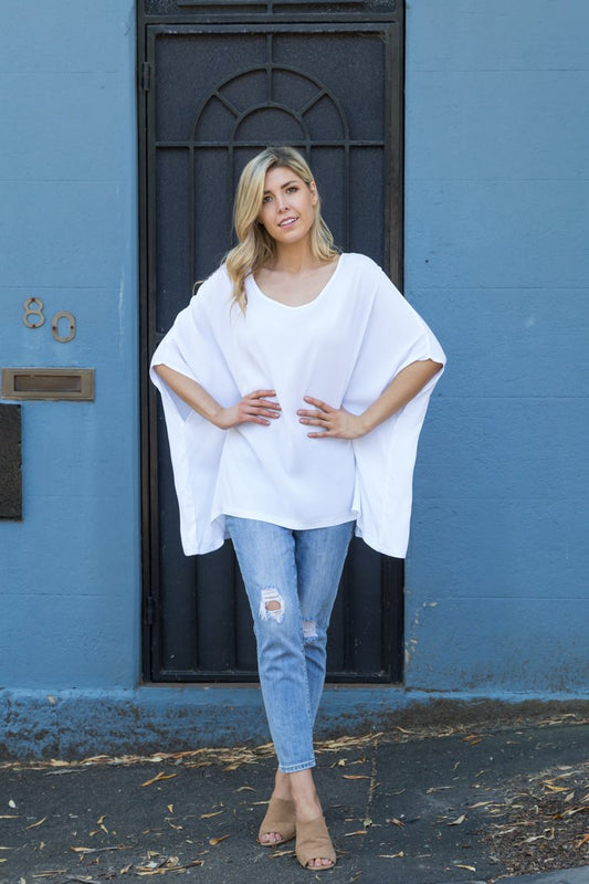 Boho Drape Top White