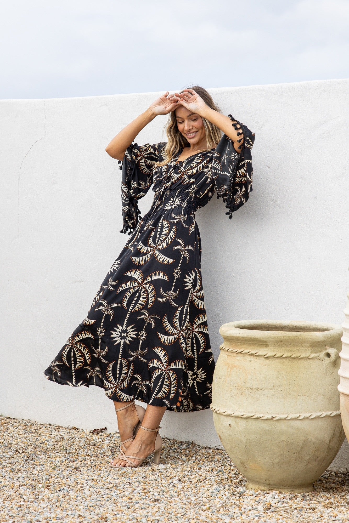 Belle Maxi Dress - Palm Print