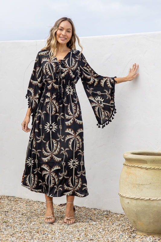 Belle Maxi Dress - Palm Print
