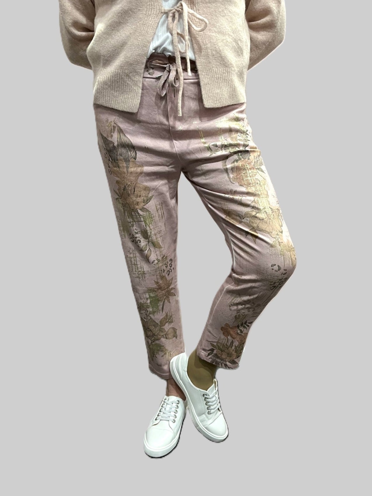 Sophia Floral Pants - Dusty Pink
